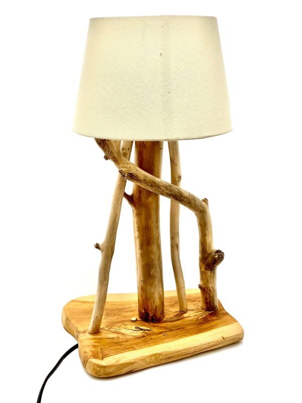 Lampe de chevet en bois flotté